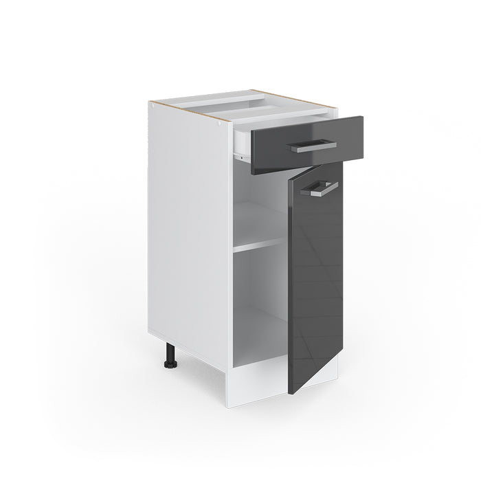 Vicco Base universale Antracite lucido 40 cm con cassetto, senza piano di lavoro