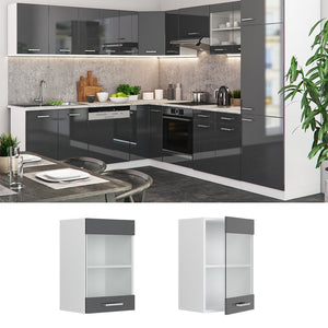Vicco Mobile da cucina in vetro Antracite lucido 40 cm
