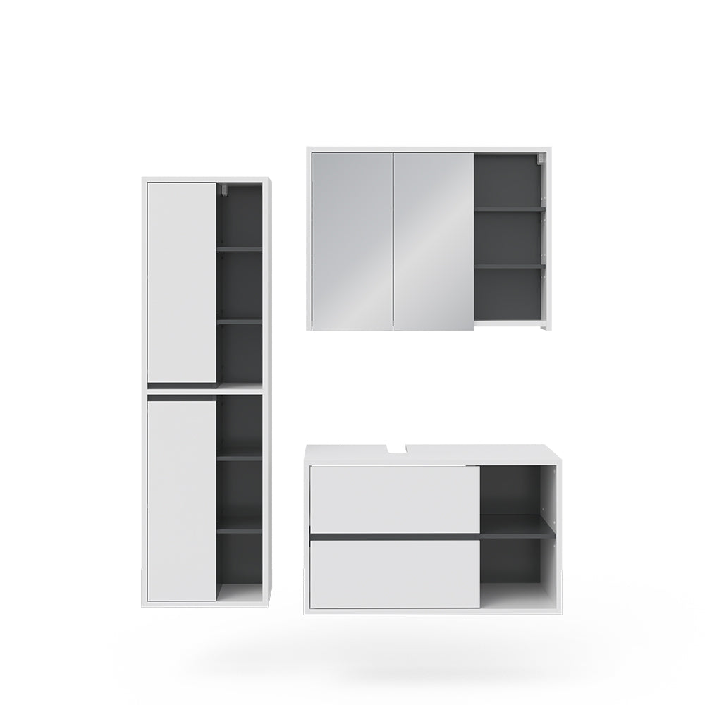 Vicco Set mobili bagno Bianco 3 parti