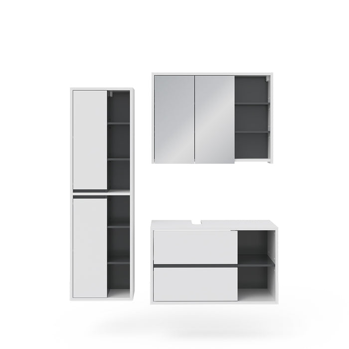 Vicco Set mobili bagno Bianco 3 parti