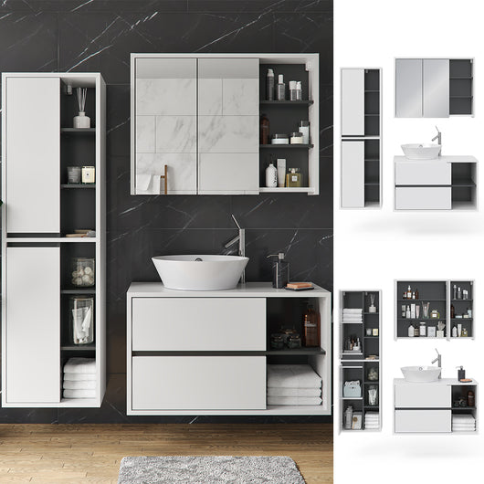 Vicco Set mobili bagno Bianco 3 parti