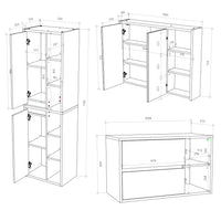 Vicco Set mobili bagno Bianco 3 parti