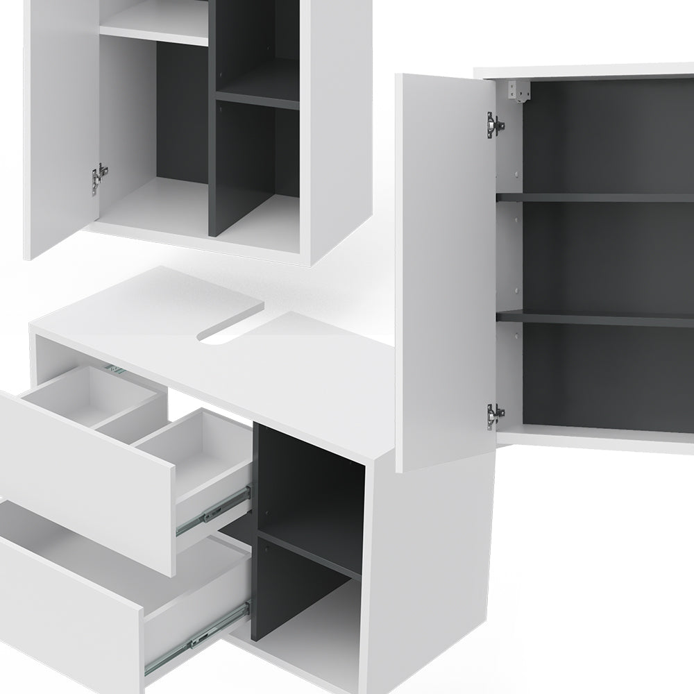 Vicco Set mobili bagno Bianco 3 parti