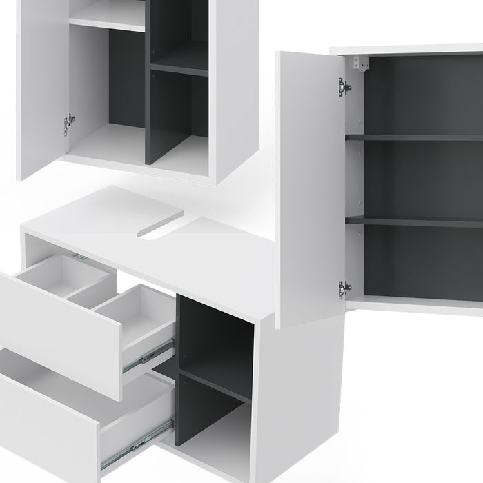 Vicco Set mobili bagno Bianco 3 parti