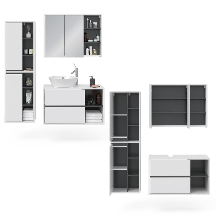 Vicco Set mobili bagno Bianco 3 parti