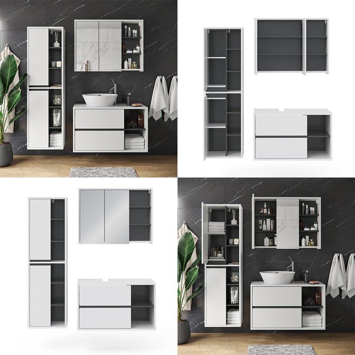 Vicco Set mobili bagno Bianco 3 parti