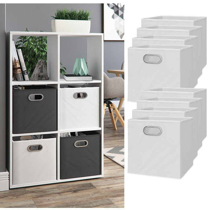 Vicco Scatola pieghevole Bianco 30 x 30 cm Set di 8 scomparti