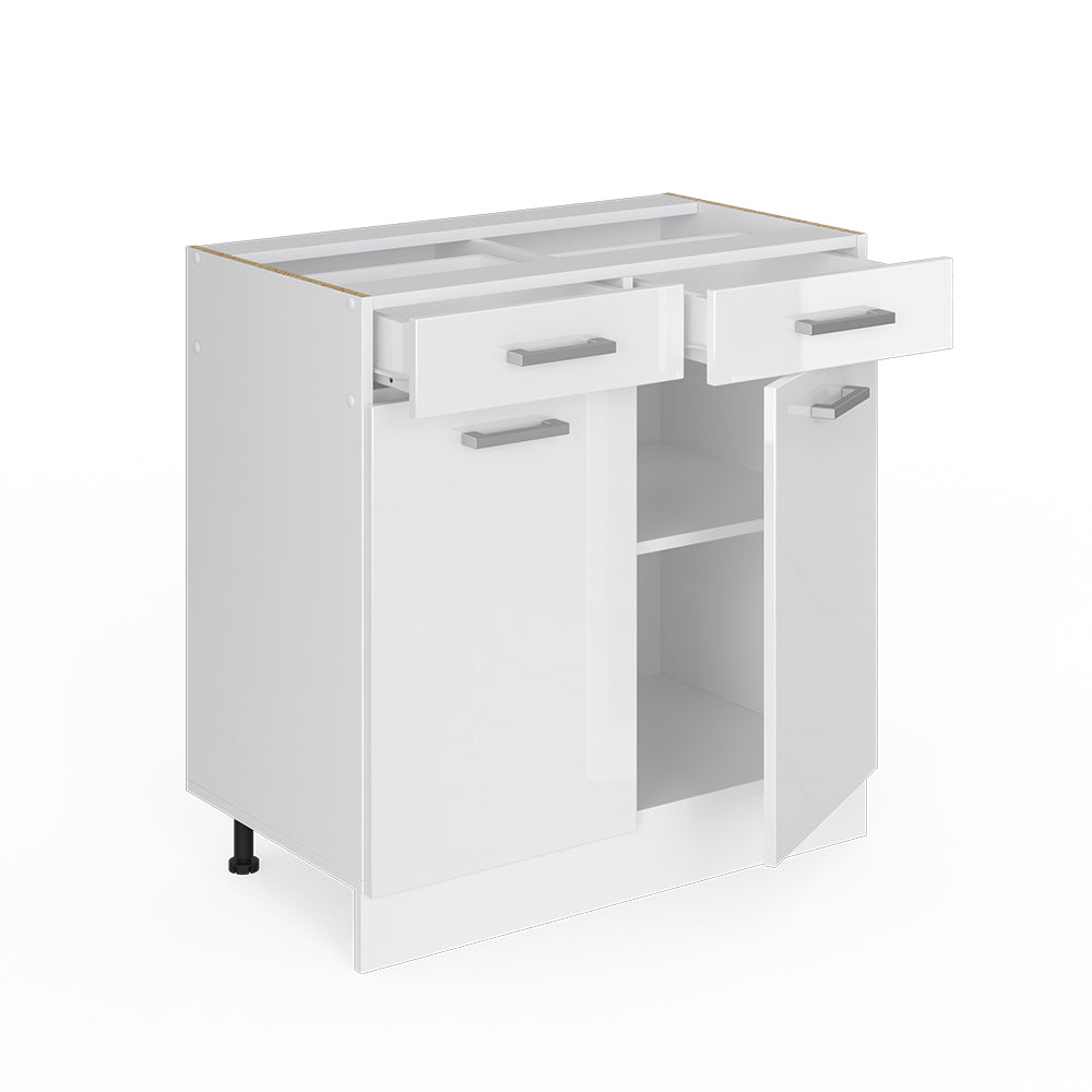 Vicco Mobiletto base per cucina Bianco lucido 80 cm PT Rovere