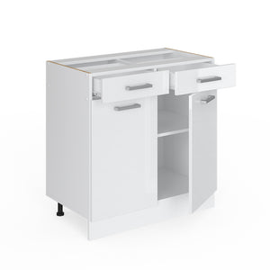 Vicco Mobiletto base per cucina Bianco lucido 80 cm , PL Antracite