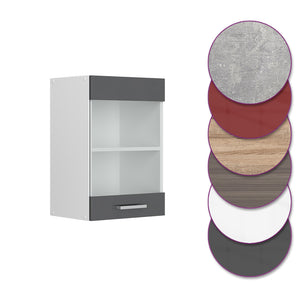 Vicco Mobile da cucina in vetro Antracite lucido 40 cm