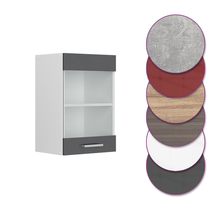 Vicco Mobile da cucina in vetro Antracite lucido 40 cm