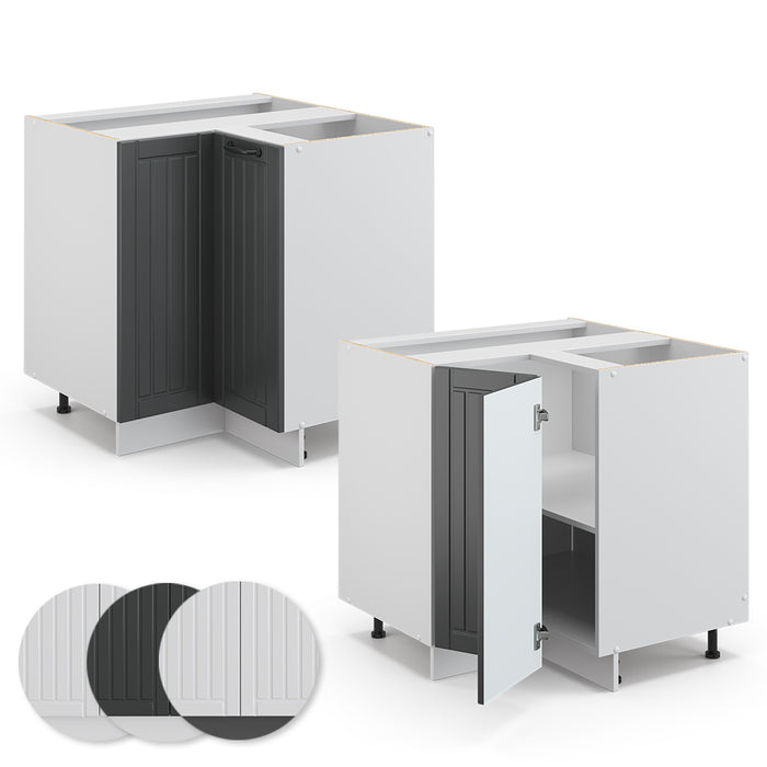 Vicco Mobile ad angolo cucina Antracite casa di campagna 80.5 cm senza piano di lavoro