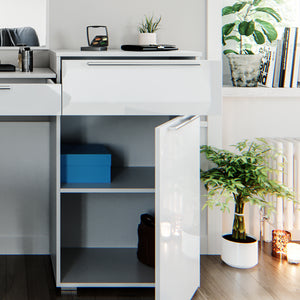 Vicco Tavolo da toeletta Bianco 190 cm con sgabello