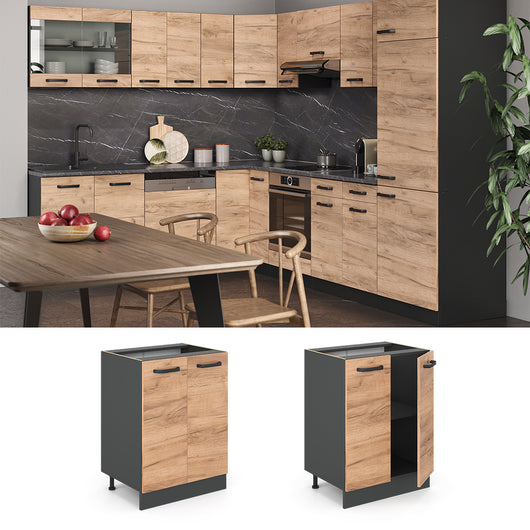 Vicco Mobiletto base cucina Quercia dorata 60 cm PL Marmo