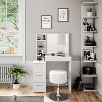 Vicco Tavolo da toeletta Bianco 40 cm con sgabello