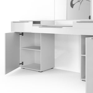 Vicco Tavolo da toeletta Bianco 190 cm con panca