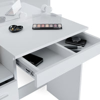 Vicco Tavolo da toeletta Bianco 40 cm con illuminazione LED e sgabello