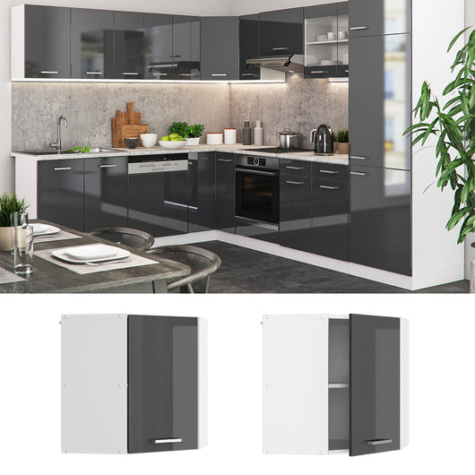 Vicco Mobile angolare da cucina Antracite lucido 57 cm