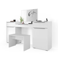 Vicco Tavolo da toeletta Bianco 190 cm con panca