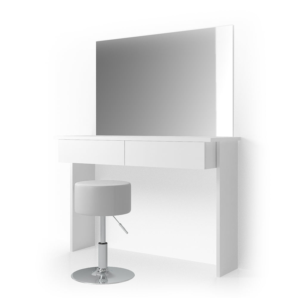 Vicco Tavolo da toeletta Bianco 120 cm con sgabello