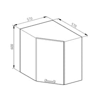 Vicco Pensile universale Calcestruzzo 57 cm Pensile ad angolo con anta