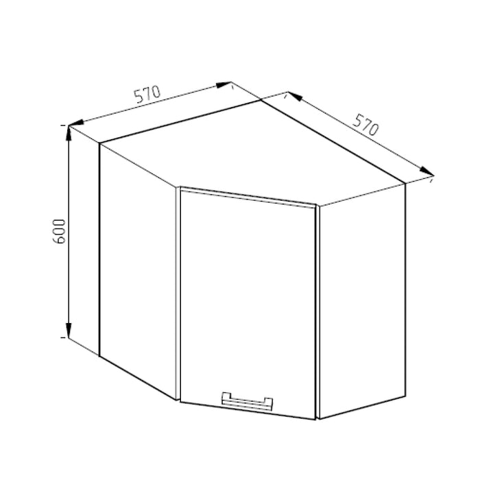 Vicco Pensile universale Antracite lucido 57 cm Pensile ad angolo con anta