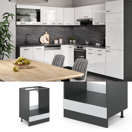 Vicco Mobile per forno da incasso Bianco lucido 60 cm PL Marmo