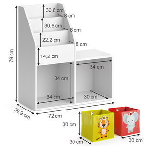 Vicco Libreria bambini Bianco 30.9 x 79 cm Mini, con 2 scatole pieghevoli opt.2