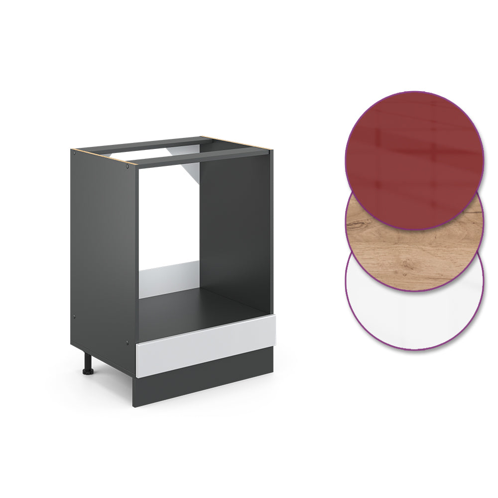 Vicco Mobile per forno da incasso Bianco lucido 60 cm , PL Rovere