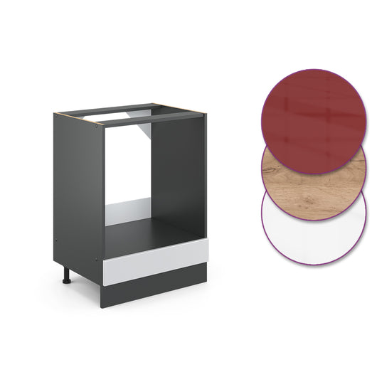 Vicco Mobile per forno da incasso Bianco lucido 60 cm , PL Rovere