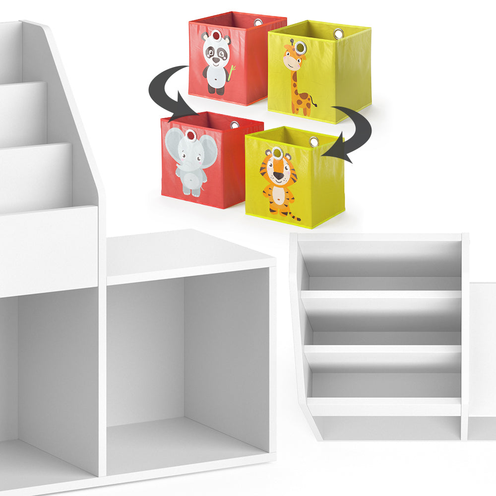 Vicco Libreria bambini Bianco 30.9 x 79 cm Mini, con 2 scatole pieghevoli opt.2