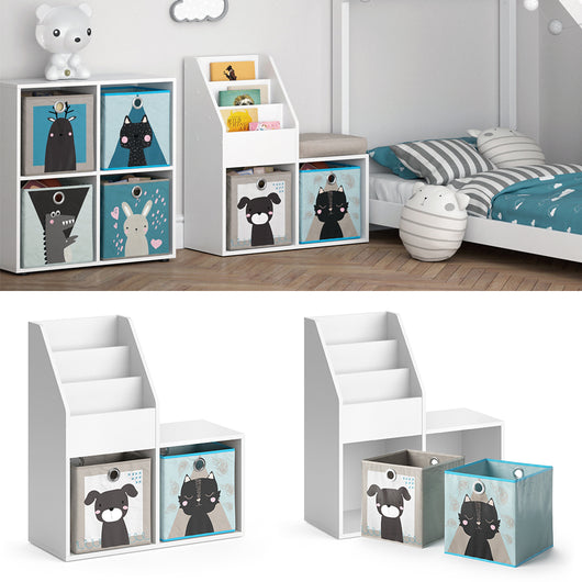 Vicco Libreria bambini Bianco 30.9 x 79 cm Mini, con 2 scatole pieghevoli opt.4