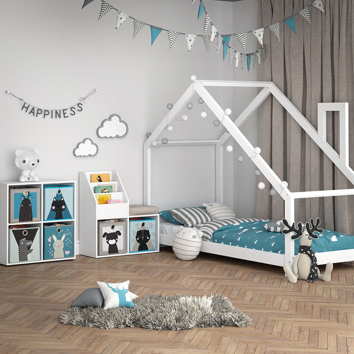 Vicco Libreria bambini Bianco 30.9 x 79 cm Mini, con 2 scatole pieghevoli opt.4