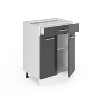 Vicco Mobiletto base per cucina Antracite lucido 60 cm con cassetto, PL Antracite