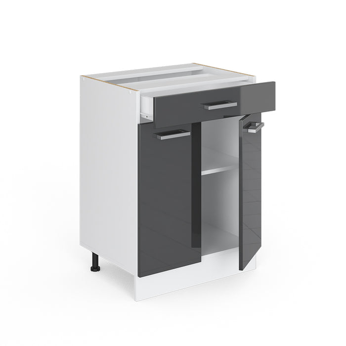 Vicco Mobiletto base per cucina Antracite lucido 60 cm con cassetto, PL Antracite