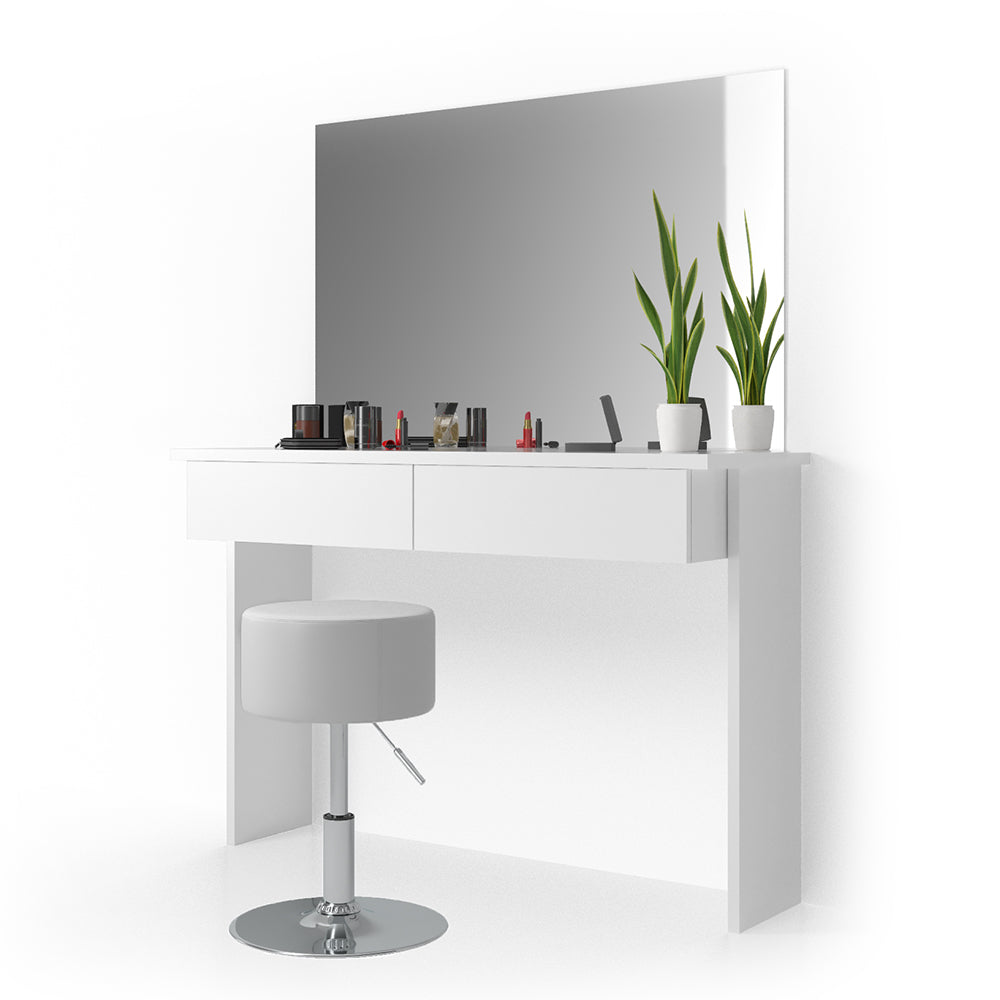 Vicco Tavolo da toeletta Bianco 120 cm con sgabello