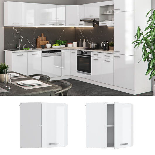 Vicco Mobile angolare da cucina Bianco lucido 57 cm