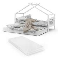 Vitalispa Letto da casa Bianco 90x200 cm con letto per ospiti e materasso