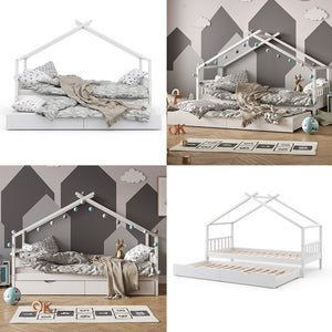 Vitalispa Letto da casa Bianco 90x200 cm con letto per ospiti e materasso