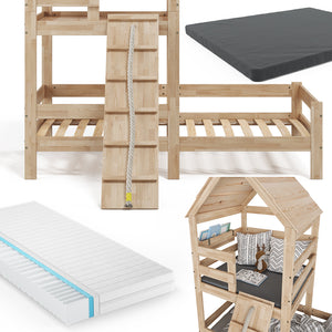 Vitalispa Letto montessori bambini Marrone 90x200 cm con 2 materassi