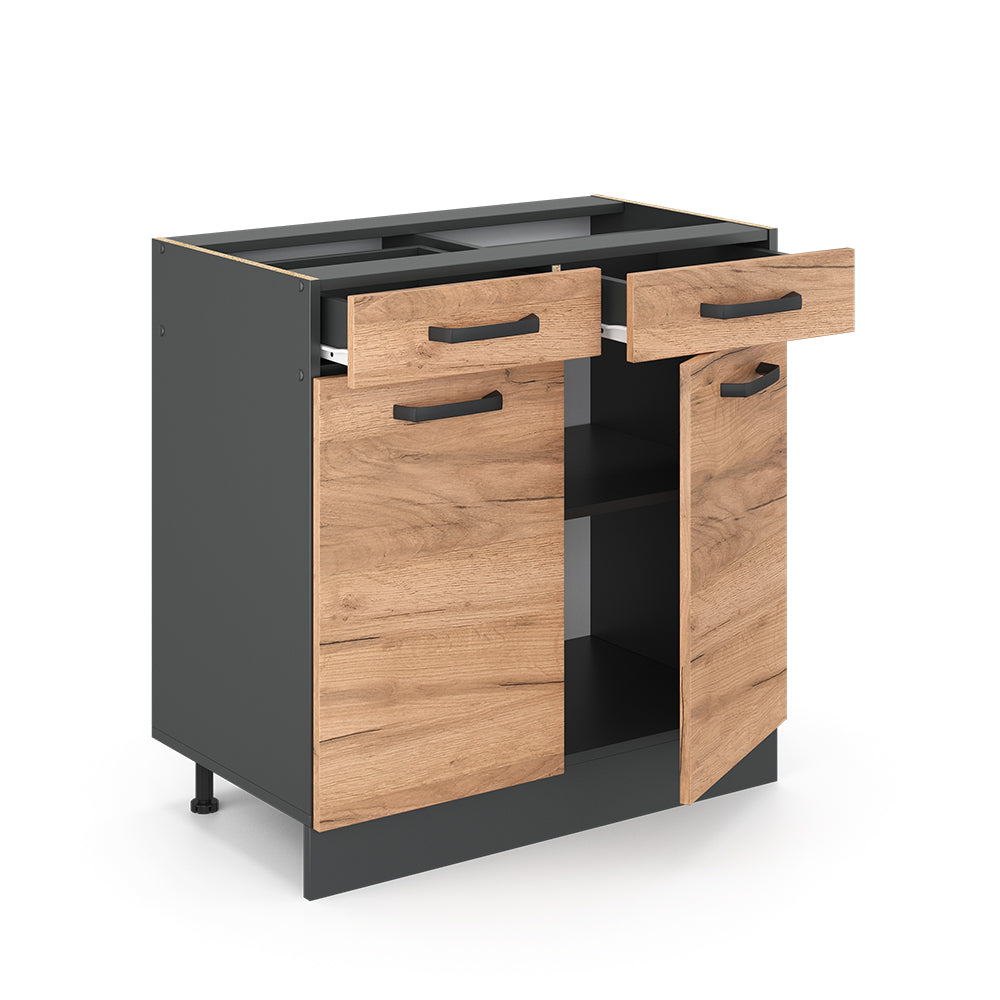 Vicco Mobiletto base per cucina Quercia dorata 80 cm , PL Rovere