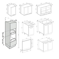 Vicco Cucina componibile Rosso lucido/bianco 300 cm con armadio alto, PL Antracite