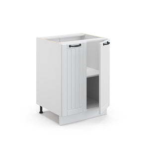 Vicco Mobiletto base cucina Bianco casa di campagna 60 cm , PL Marmo