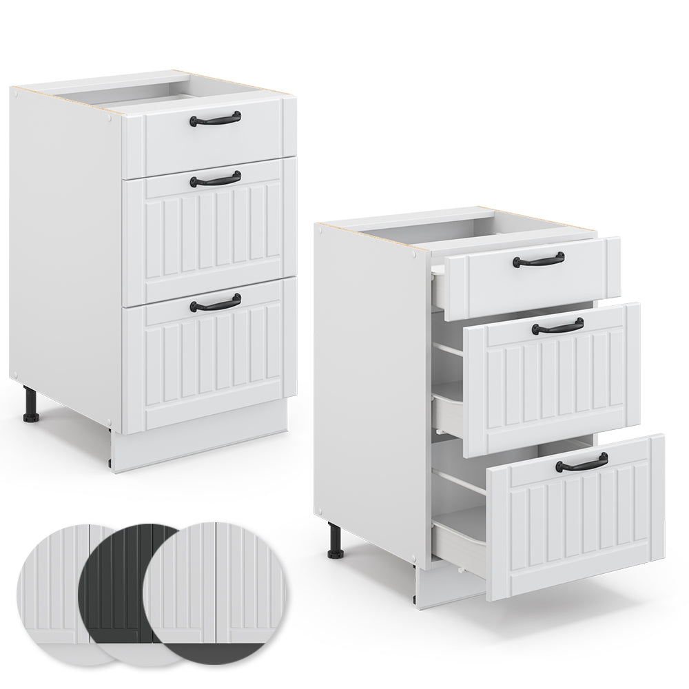 Vicco Mobiletto base per cucina Bianco casa di campagna 50 cm senza piano di lavoro