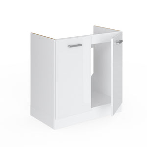 Vicco Mobile lavello cucina Bianco lucido 80 cm , PL Rovere