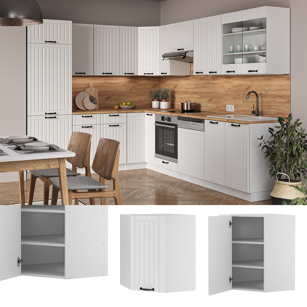 Vicco Mobile angolare da cucina Bianco casa di campagna 57 cm