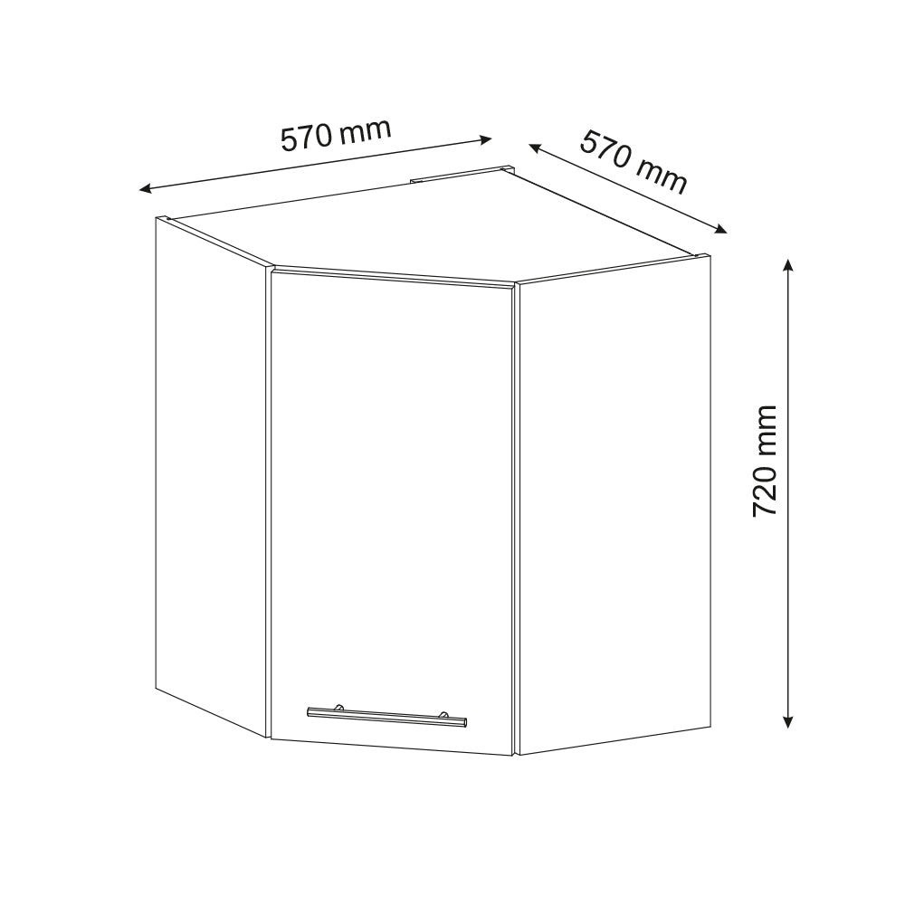 Vicco Mobile angolare da cucina Antracite lucido 57 cm