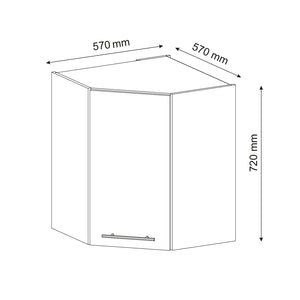 Vicco Mobile angolare da cucina Antracite casa di campagna 57 cm