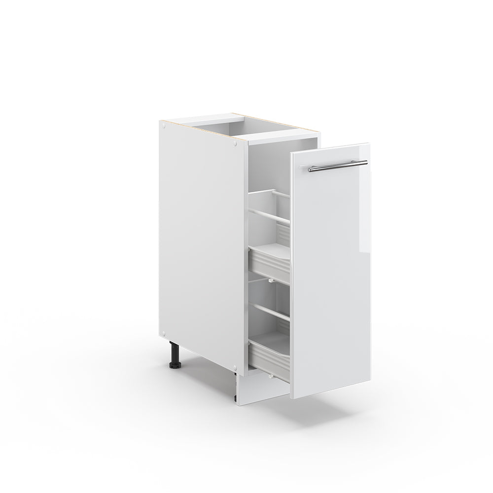 Vicco Armadio cucina dispensa alto Bianco lucido 30 cm senza piano di lavoro