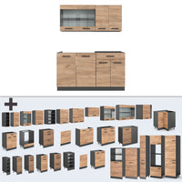 Vicco Cucina monoblocco Quercia dorata/antracite 140 cm , PL Antracite